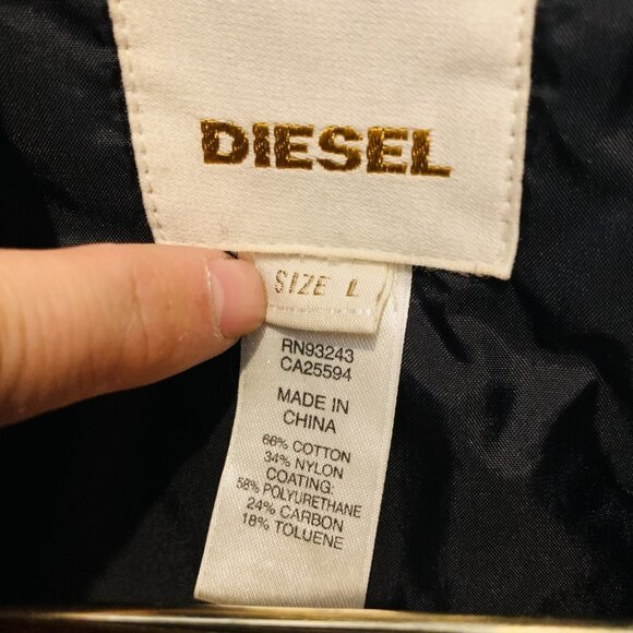 DIESEL Bomber Jacket Charcoal Black Size Large - Picture 4 of 9